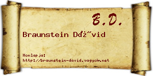 Braunstein Dávid névjegykártya